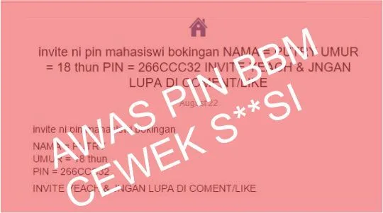 BAHAYA! Jangan Invite Pin BBM Cewek S**si di Facebook