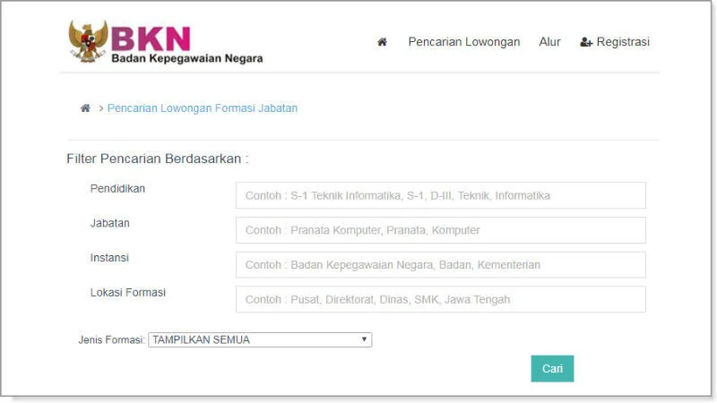 Cara Melihat Jumlah Pendaftar CPNS 2018