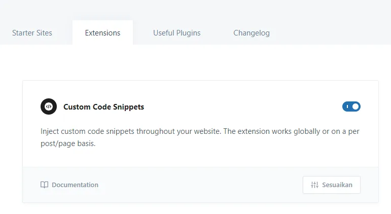 Custom Code Snippets