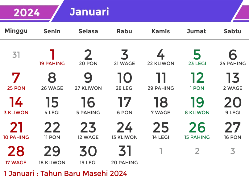 Kalender 2024 PNG Free Download