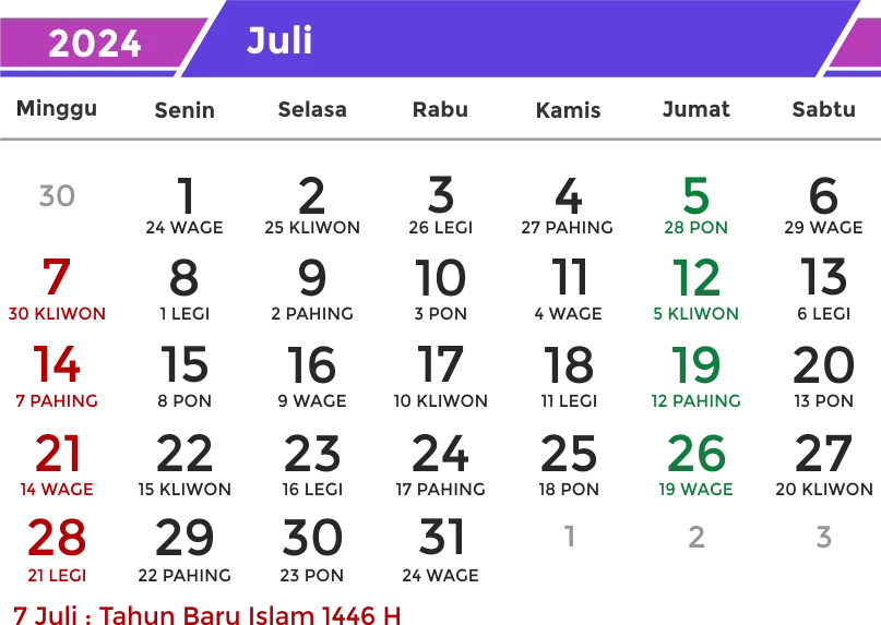 Kalender 2024 PNG Free Download