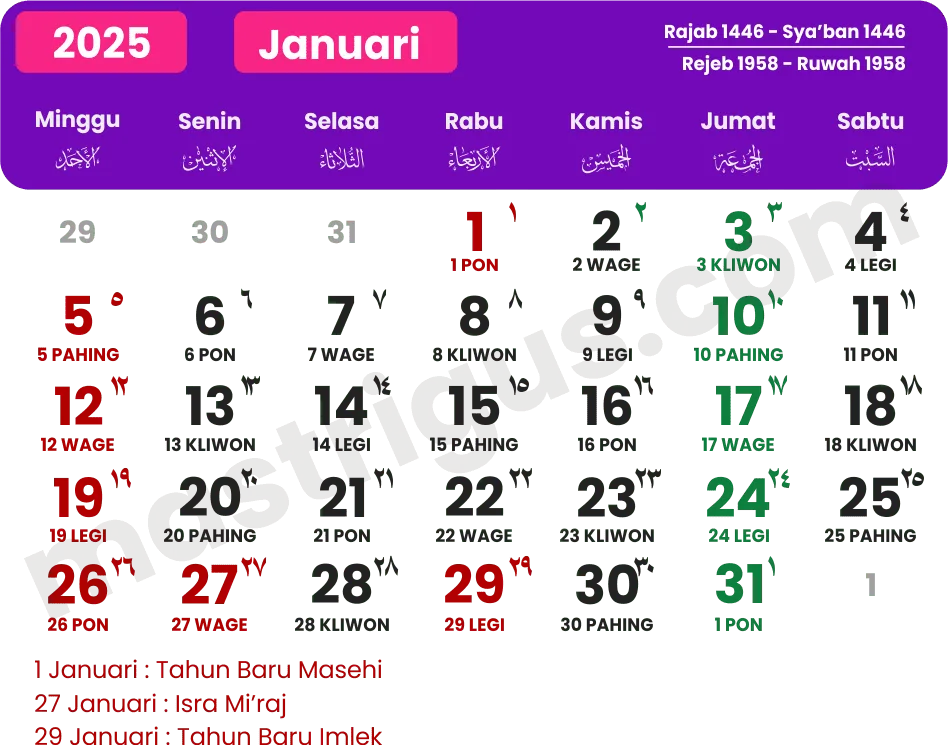Desain Kalender 2025