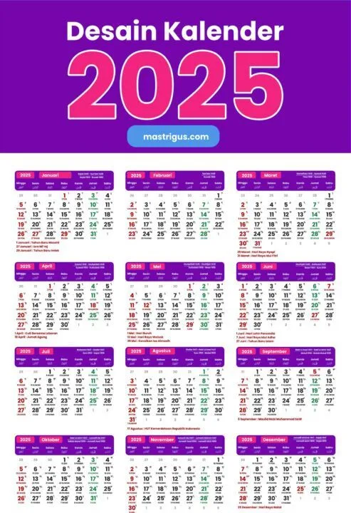 Desain Kalender 2025