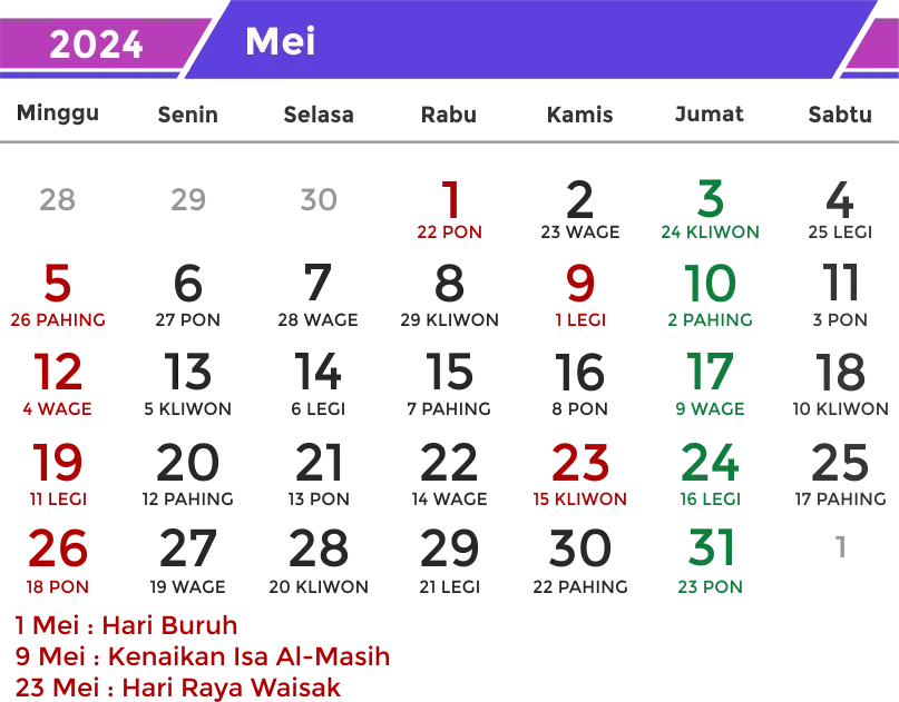 Kalender 2024 PNG Free Download