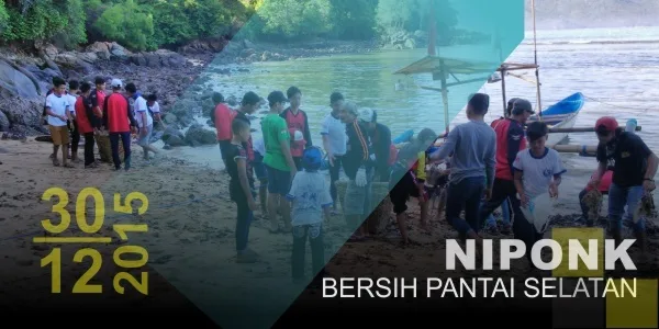 NIPONK. Kegiatan Bersih Pantai Selatan Sukses, Dinas Pariwisata Menyumbang 3 Kardus Air Mineral