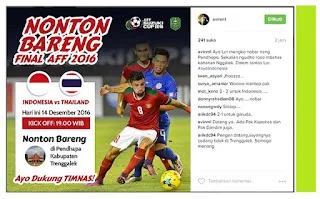 Nobar Final Piala AFF 2016 di Pendopo Trenggalek