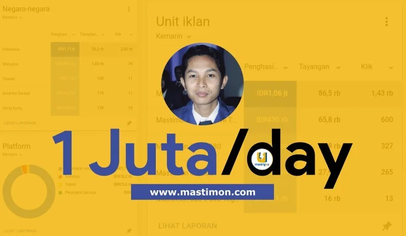 Mastimon.com Menggila! Penghasilan Adsense Sehari 1 juta
