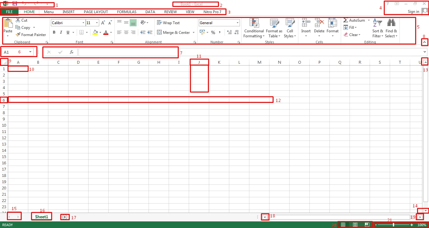 Mengenal Tampilan dan Fungsi Lembar Kerja Microsoft Excel 2013