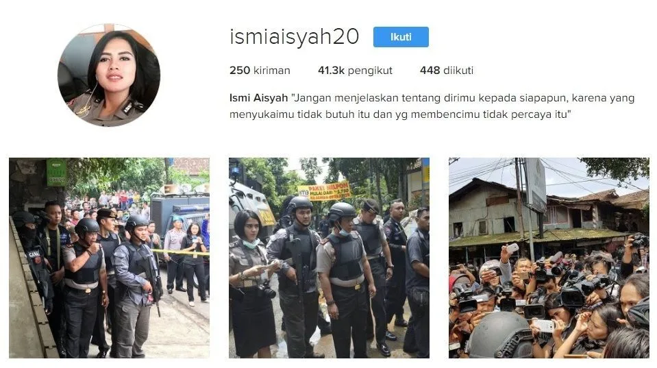 Ismi Aisyah, Polwan Cantik di Peristiwa Ledakan Bom Bandung