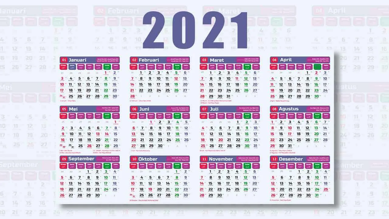 Rekomendasi Kalender 2021