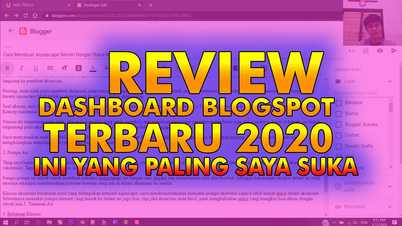 Review Dashboard Blogspot Terbaru 2020
