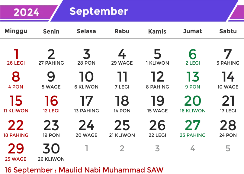 Kalender 2024 PNG Free Download