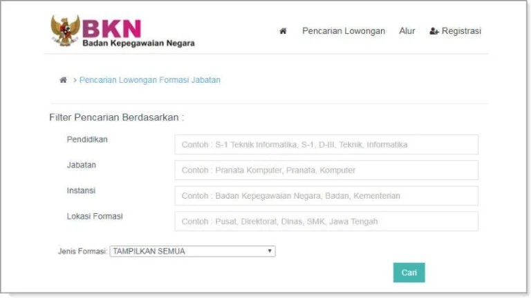 Cara Melihat Jumlah Pendaftar CPNS 2018