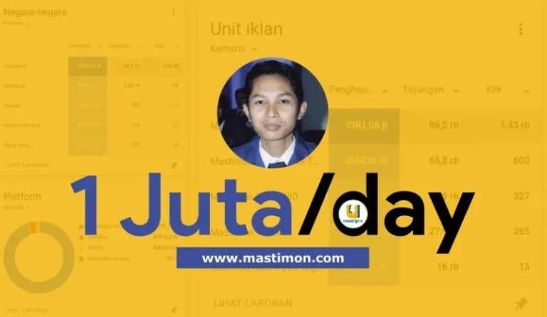 Mastimon.com Menggila! Penghasilan Adsense Sehari 1 juta