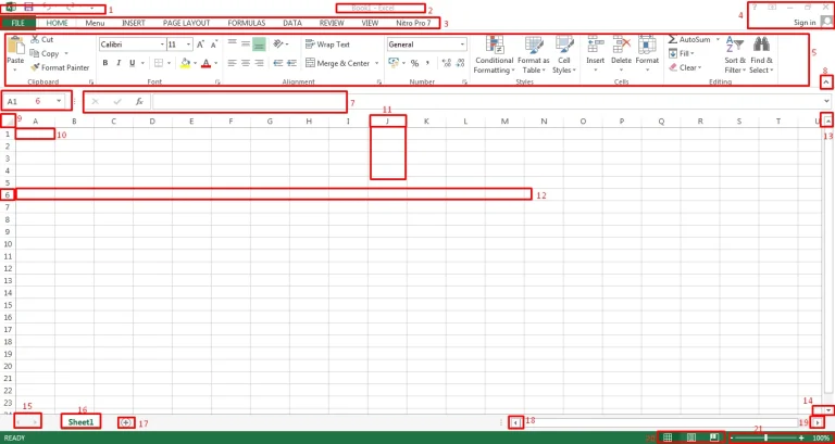Mengenal Tampilan dan Fungsi Lembar Kerja Microsoft Excel 2013